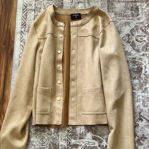 Beige Faux Leather Jacket